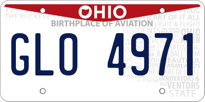 OH license plate GLO4971