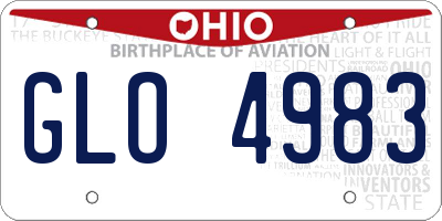 OH license plate GLO4983