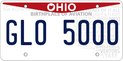 OH license plate GLO5000