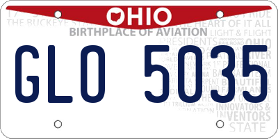 OH license plate GLO5035