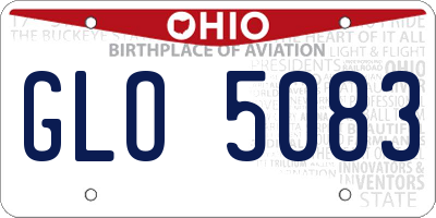 OH license plate GLO5083