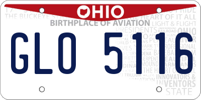 OH license plate GLO5116