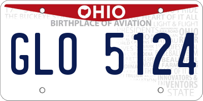 OH license plate GLO5124