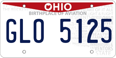 OH license plate GLO5125