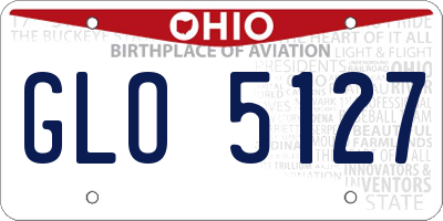 OH license plate GLO5127