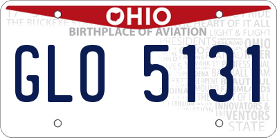 OH license plate GLO5131