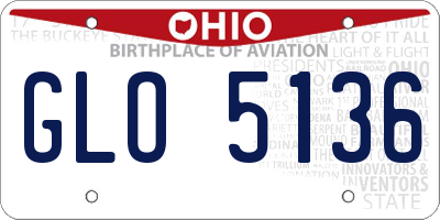 OH license plate GLO5136