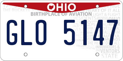 OH license plate GLO5147