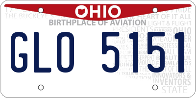 OH license plate GLO5151