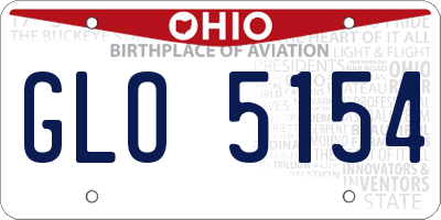 OH license plate GLO5154