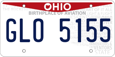 OH license plate GLO5155