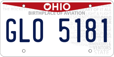 OH license plate GLO5181