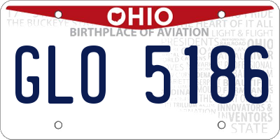 OH license plate GLO5186
