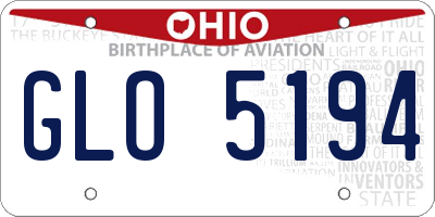 OH license plate GLO5194