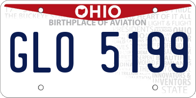 OH license plate GLO5199