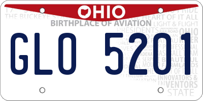 OH license plate GLO5201