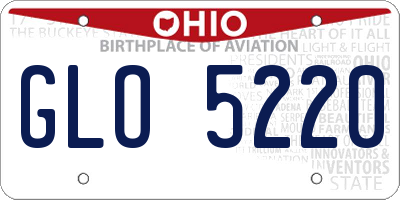 OH license plate GLO5220