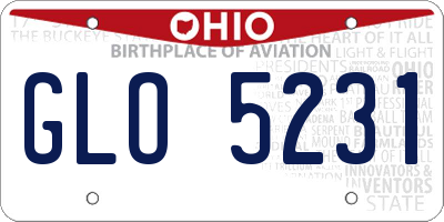 OH license plate GLO5231