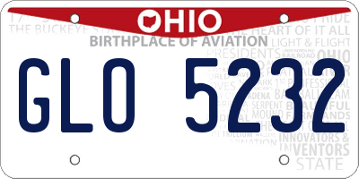 OH license plate GLO5232