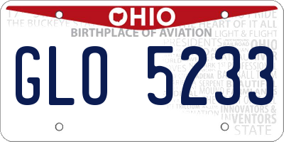 OH license plate GLO5233