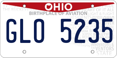 OH license plate GLO5235