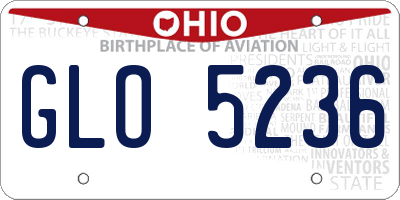 OH license plate GLO5236