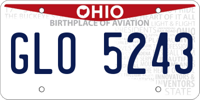 OH license plate GLO5243