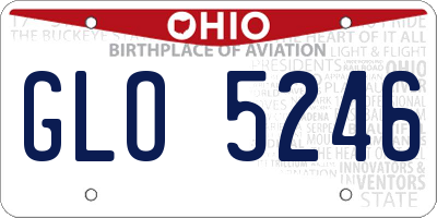 OH license plate GLO5246