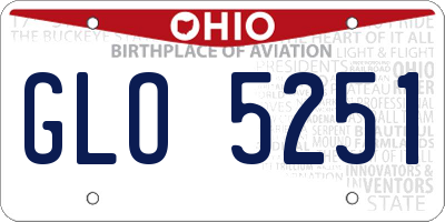 OH license plate GLO5251