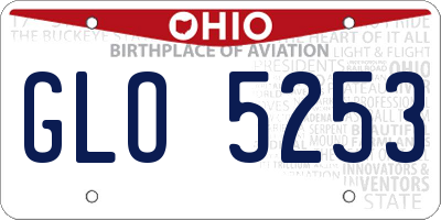 OH license plate GLO5253