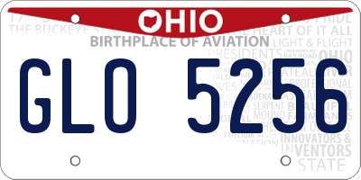 OH license plate GLO5256