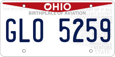OH license plate GLO5259