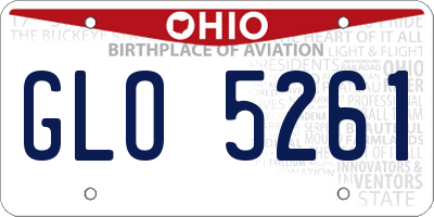 OH license plate GLO5261