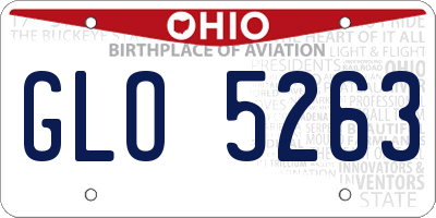 OH license plate GLO5263