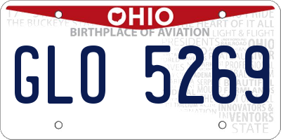 OH license plate GLO5269