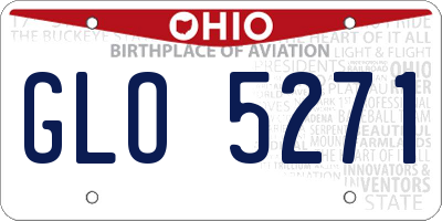 OH license plate GLO5271