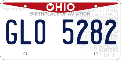 OH license plate GLO5282