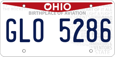 OH license plate GLO5286
