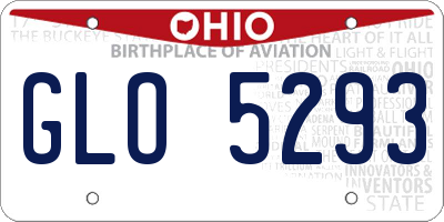 OH license plate GLO5293