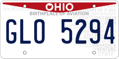 OH license plate GLO5294