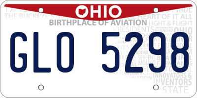 OH license plate GLO5298
