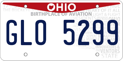 OH license plate GLO5299