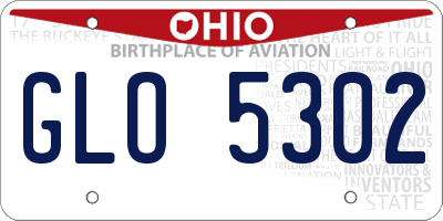 OH license plate GLO5302
