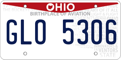 OH license plate GLO5306