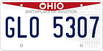 OH license plate GLO5307