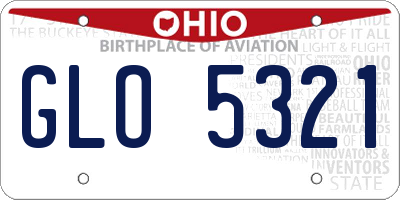 OH license plate GLO5321