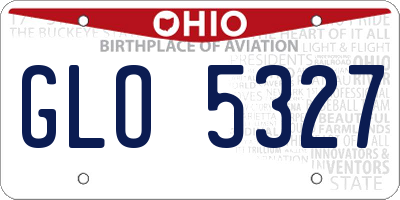 OH license plate GLO5327
