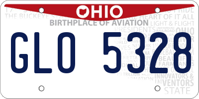OH license plate GLO5328