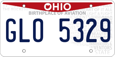OH license plate GLO5329