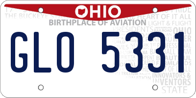 OH license plate GLO5331